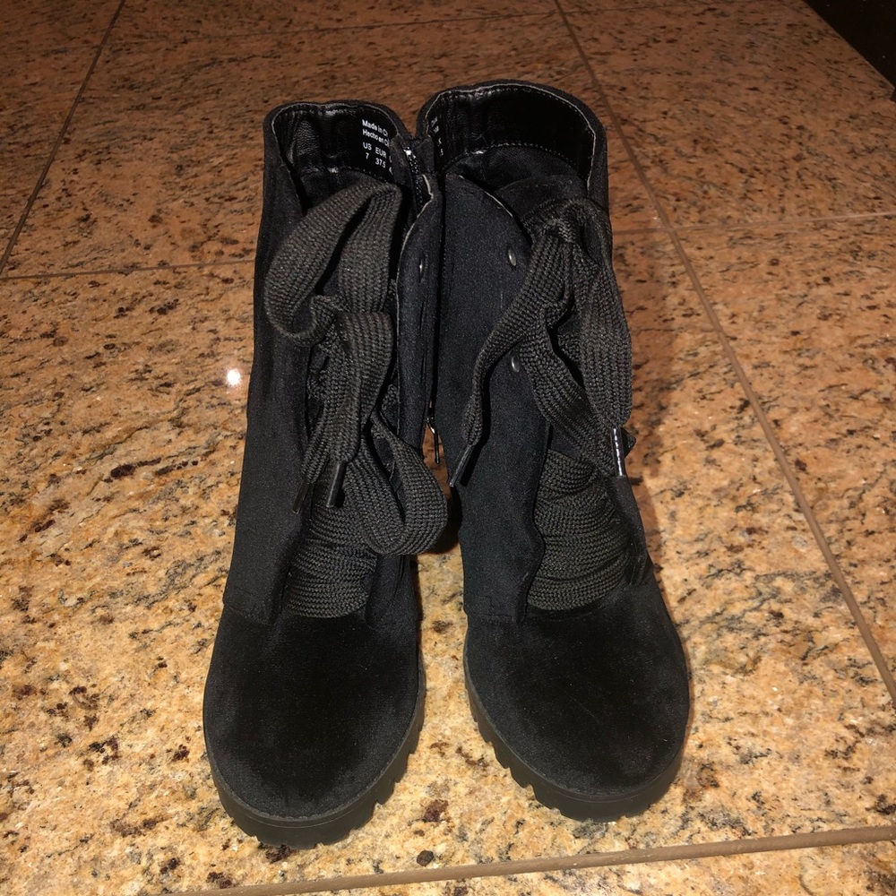 Black Suede Booties - Size 7